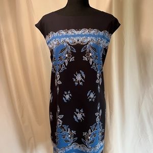 CeCe Sleeveless  Blue Floral Dress Size 14